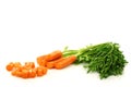 Cut fresh carrots with foliage