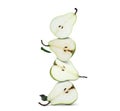 Cut fresh ripe pears on white background Royalty Free Stock Photo