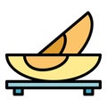 Cut fruit icon vector flat