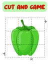 Cut and game. Pepper. Educational game for children.