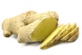 Cut ginger root on white background Royalty Free Stock Photo