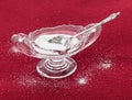 Cut glass bowl full of table salt Royalty Free Stock Photo