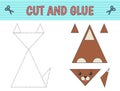 Cut and glue. Children`s game. Dog