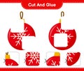 Cut and glue, cut parts of Christmas Balls and glue them. Educational children game
