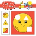 Cut and glue. Education developing worksheet. Activity page. Game for children. Isolated vector illustration in cute cartoon style