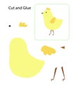 Cut and glue educational activity for children, DIY Easter chicken papercraft