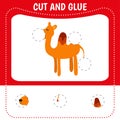 Cut and glue game. Camel