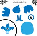 Cut and glue. Hallowen monster. Game for kids. Create your own monster
