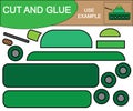 Cut and glue image of military tank. Educational game for children Royalty Free Stock Photo