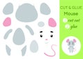 Cut and glue paper little mouse. Kids crafts activity page. Educational game for preschool children. DIY worksheet. Kids art game Royalty Free Stock Photo