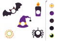 Cut and glue parts of Halloween elements.