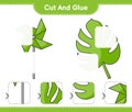 Cut and glue, cut parts of Monstera, Pinwheels and glue them. Educational children game, printable worksheet, vector illustration Royalty Free Stock Photo