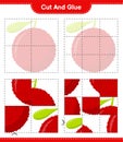 Cut and glue, cut parts of Yumberry and glue them. Educational children game, printable worksheet, vector illustration