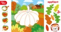 Cut Glue Pumpkin in Garden Children Paper Application Game