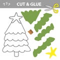 Cut and glue - Simple game for kids. Christmas Tree Royalty Free Stock Photo