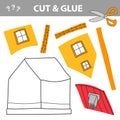 Cut and glue - Simple game for kids. Cut and Paste Worksheet - House