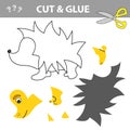 Cut and glue - Simple game for kids. Cut and Paste Worksheet -Hedgehog