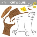 Cut and glue - Simple game for kids. Stump. Easy puzzle game for kids. Royalty Free Stock Photo