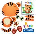 Cut Glue Tiger Children Paper Application Game