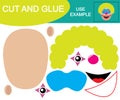 Cut and glue to create image of head of clown. Educational game