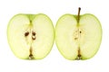 Cut Green Apple Profile Royalty Free Stock Photo