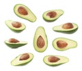 Cut in half open avocado fruit Royalty Free Stock Photo