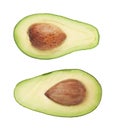 Cut in half open avocado fruit Royalty Free Stock Photo