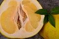 Cut in half the pomelo fruit Royalty Free Stock Photo