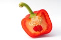 Cut half of red pepper Royalty Free Stock Photo