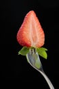 Cut half strawberry Royalty Free Stock Photo