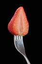 Cut half strawberry