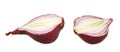 Cut in halves red onion isolated Royalty Free Stock Photo