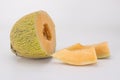 Cut the hami melon Royalty Free Stock Photo