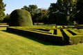 Cut hedges into various geometric shapes. Strictly cut evergreen parterres and bosquettes are part of every historic Baroque Frenc