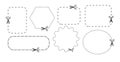 Cut here line icon pack symbol. Suitable for coupon, ticket, and cropping area marker. Scissor cutting line symbol