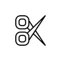 Cut icon, tool icon, logo, pattern, presentation template line style Royalty Free Stock Photo