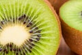 Cut kiwi closeup, macro picture