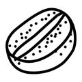 cut kiwi fruit green line icon vector illustration Royalty Free Stock Photo