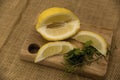 Cut lemon and slices Royalty Free Stock Photo