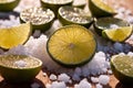 Cut lime slices and sea salt