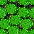 Cut limes seamless pattern Royalty Free Stock Photo