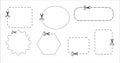 cut line. Vector illustration. Paper cut icon with dotted line. Vector scissors with cut lines. Vector set of cutting