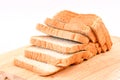 The cut loaf of bread on white Background Royalty Free Stock Photo