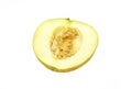 Cut melon with seeds isolated on white background Royalty Free Stock Photo