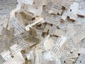 Cut newspaper texture abstract