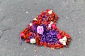 Heart made of cut flowers