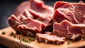 Cut off piece of cooked meat Royalty Free Stock Photo