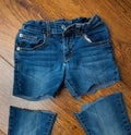 Cut old jeans Royalty Free Stock Photo