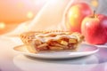 Open apple pie. Generative AI illustration Royalty Free Stock Photo