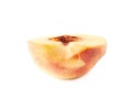 Cut open nectarine half isolated Royalty Free Stock Photo